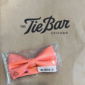 The Tie Bar Vibrant Coral Bow Tie